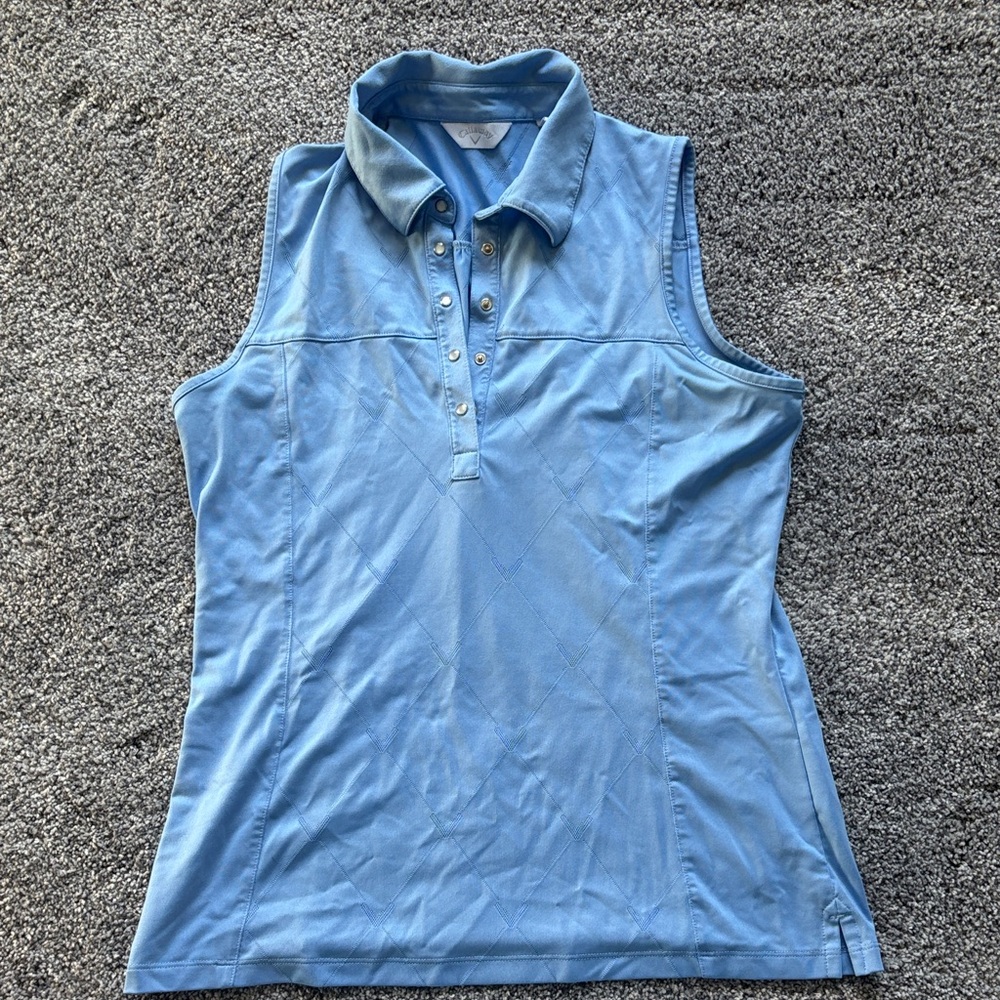 Callaway Women's Light Blue Sleeveless Golf Top